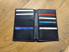 Black Leather Card Holder Wallet - Stylish and Sleek!