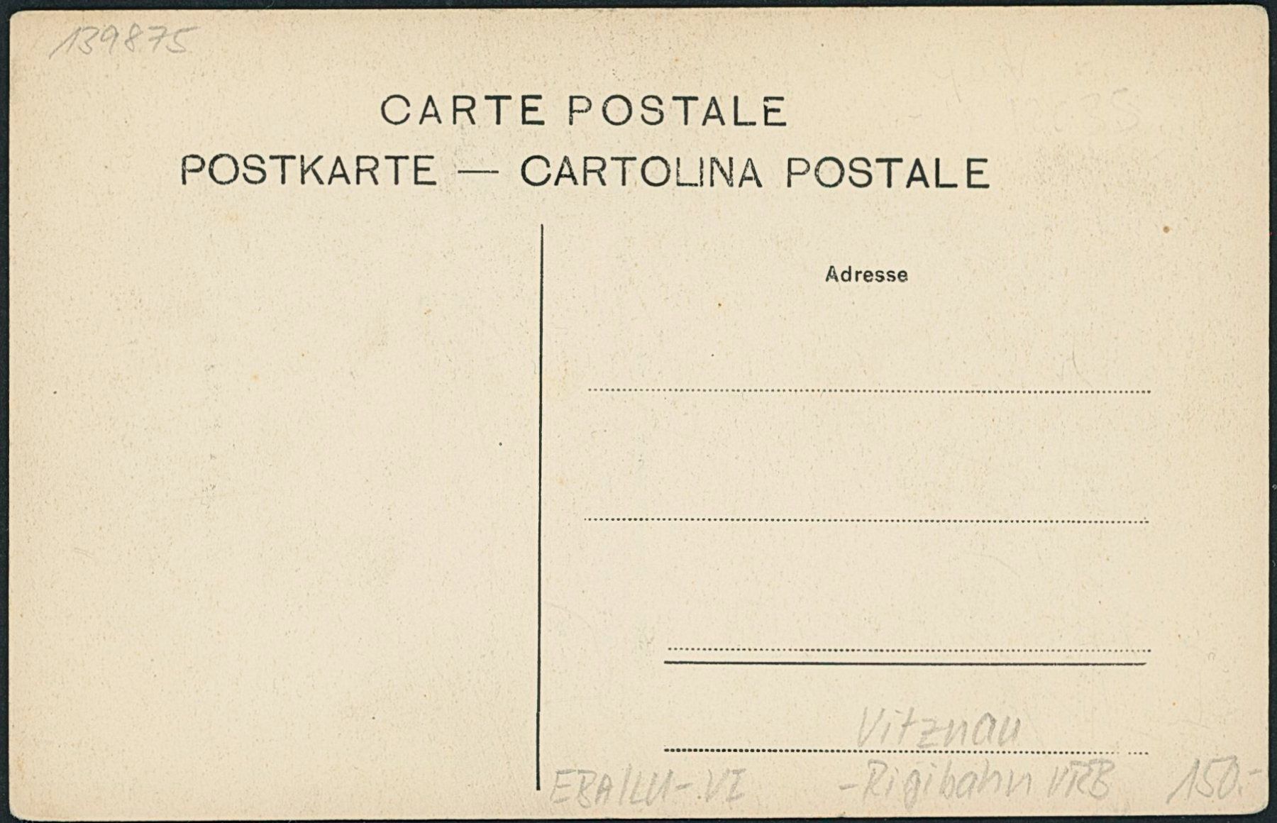 Cartoline postali: LU Vitznau - Rigi Bahn VRB – Nuovo (secondo la descrizione) da Schindellegi venduto da stationary 1