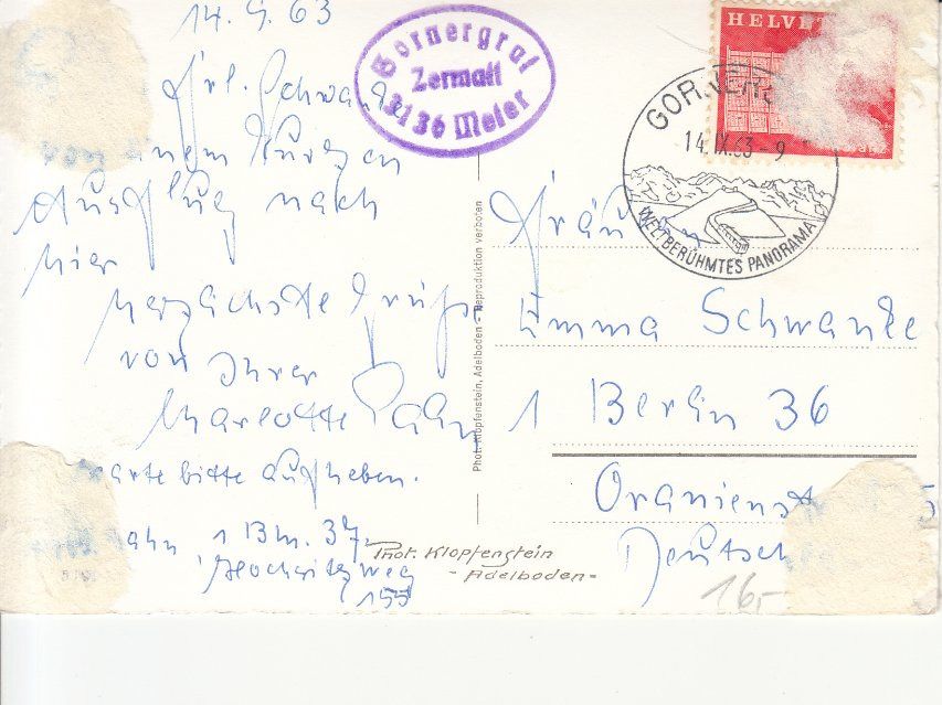 Ansichtskarten: Gornergrat 1963 – Gebraucht aus Bürglen TG von StampGraf 1