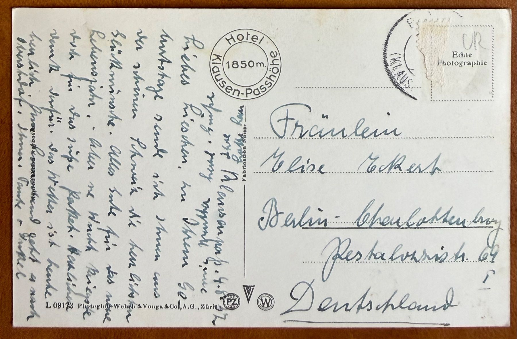 Cartoline postali: Klausen - Passhöhe. - Hotel - Car - Oltimer 1937 – Usato da Lutry venduto da Ediego 2