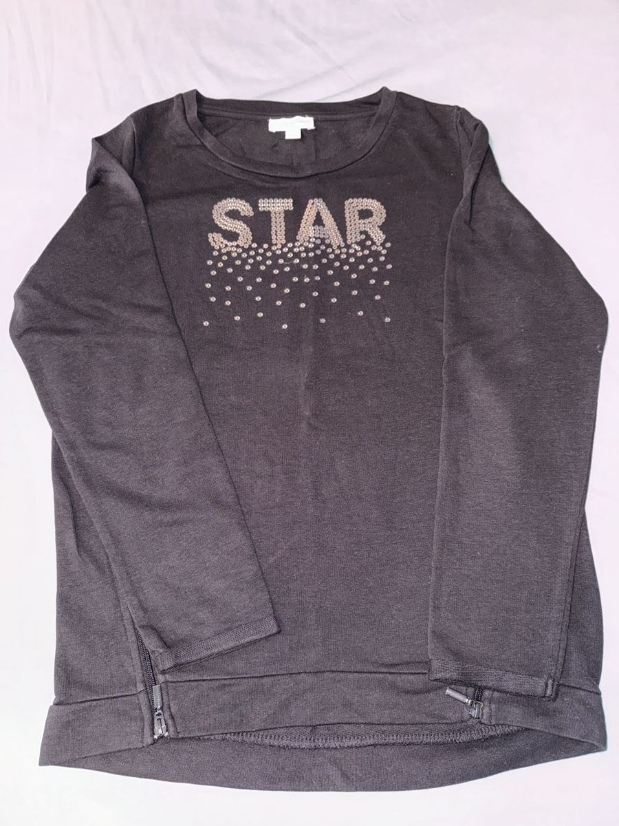 Maglioni & Felpe: Schwarz Glitzer "STAR" Shirt Gr. 170/176 – Nuovo (secondo la descrizione) da Altdorf UR venduto da Lilelo82