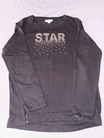 Schwarz Glitzer "STAR" Shirt Gr. 170/176