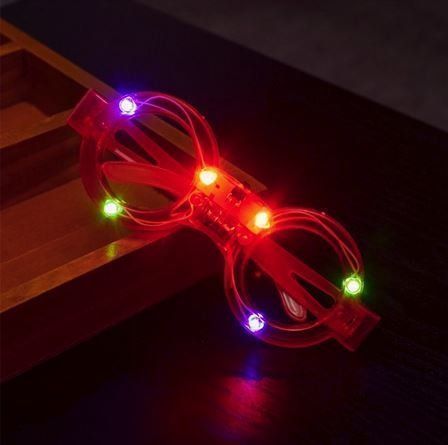 Partybrille blinkend rot ohne Glas