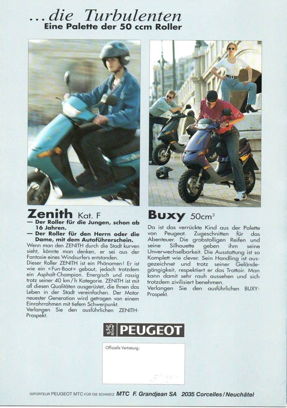 Peugeot Scooter: Peugeot SV 125 Executive Roller - Originalprospekt – Usato da Malans GR venduto da Chueche427 4