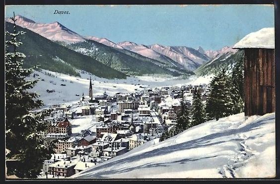 Cartes postales: AK Davos, Teilansicht im Schnee – D'occasion à Berlin par bartko-reher