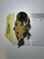 Vintage Broche "Art Déco Dame" Emaille Goldfarben – CHF 1...