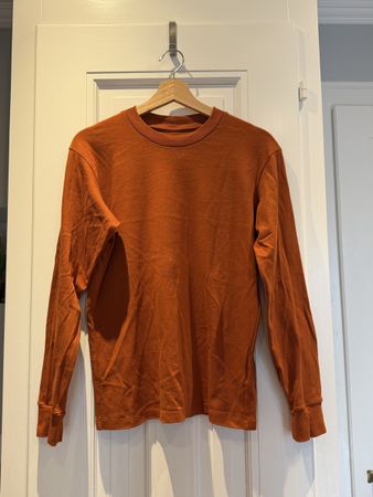 Uniqlo men Cotton Long Sleeve Shirt - Rust Color - Size S