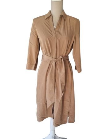 S.Oliver Kleid beige mit Bindegürtel Gr. 34