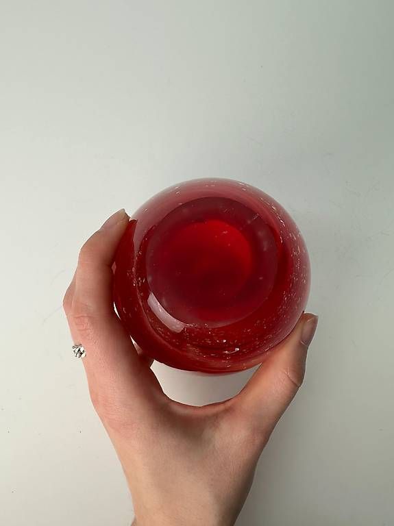 Murano Tutte le decorazioni: Presse-papier Egg Murano rouge vintage – Usato da Lausanne venduto da subermarket 3