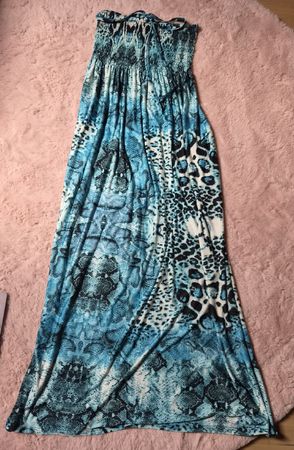 Maxikleid Bandana-Muster Blau Grösse L guter Zustand