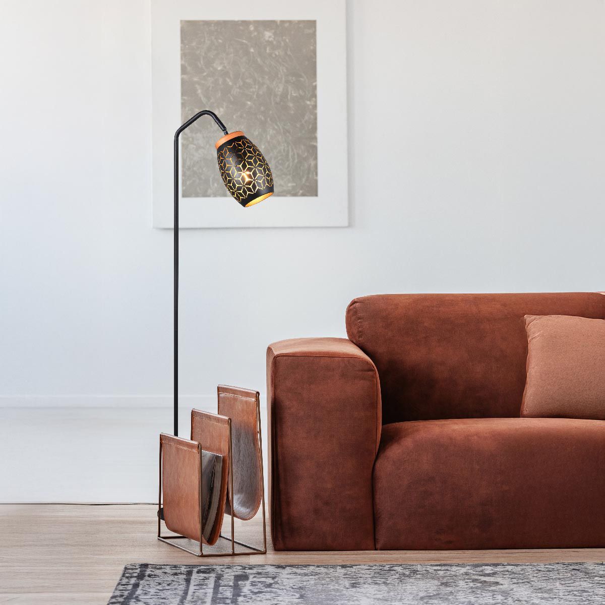 Lampade: Stehleuchte, Schwarz, Gold, 147 cm Höhe – Nuovo (secondo la descrizione) da Kreuzlingen venduto da Smart-Light 2