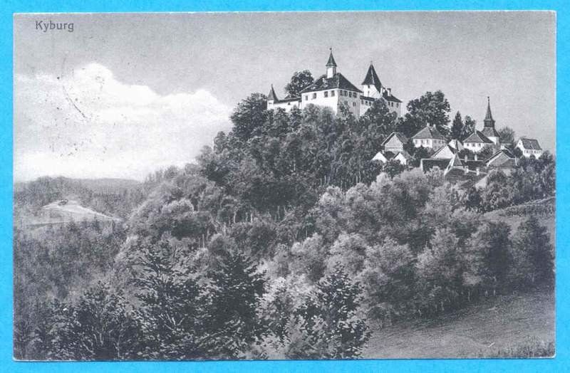 Cartoline postali: Kyburg 1928 – Usato da Opfikon venduto da Prophila
