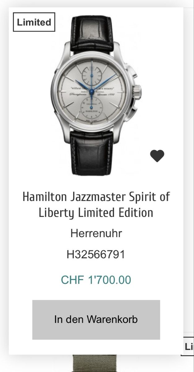 Hamilton Orologi: Hamilton Limited Edition Watch – Nuovo (secondo la descrizione) da Burgdorf venduto da N.O.C. 5