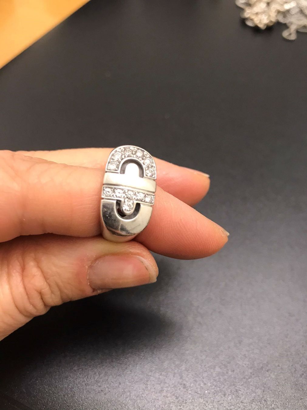 Bulgari Ringe: BVLGARI DEMI PAVEE PARENTESI RING, – Gebraucht aus ZÜRICH von Mitzi-2025 4