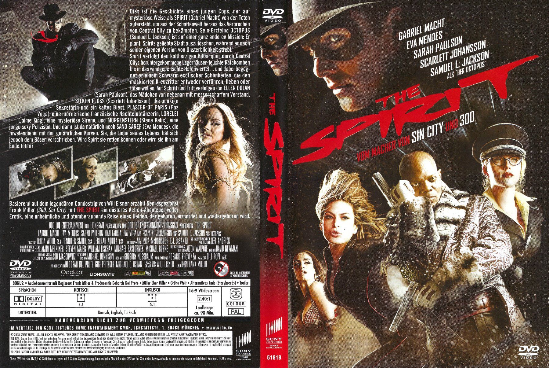 Tutti i DVDs: The Spirit (2008) – Usato da Zürich venduto da Cineasten