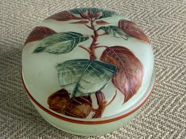 antike Deckeldose Uran Glas Uranglas JUGENDSTIL