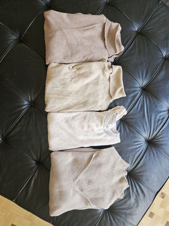 4er Set Damen Pullover & Stricktops Beige/Nude – Gr. M/L