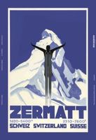 Blechschild - ZERMATT 1620-2400 M BLAU