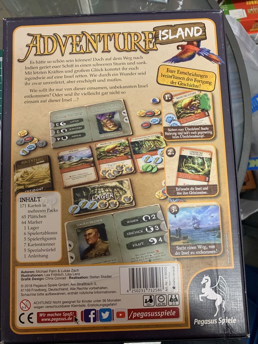 Pegasus Spiele Spiele: Adventure Island – Gebraucht aus Zug von Starkeente 1