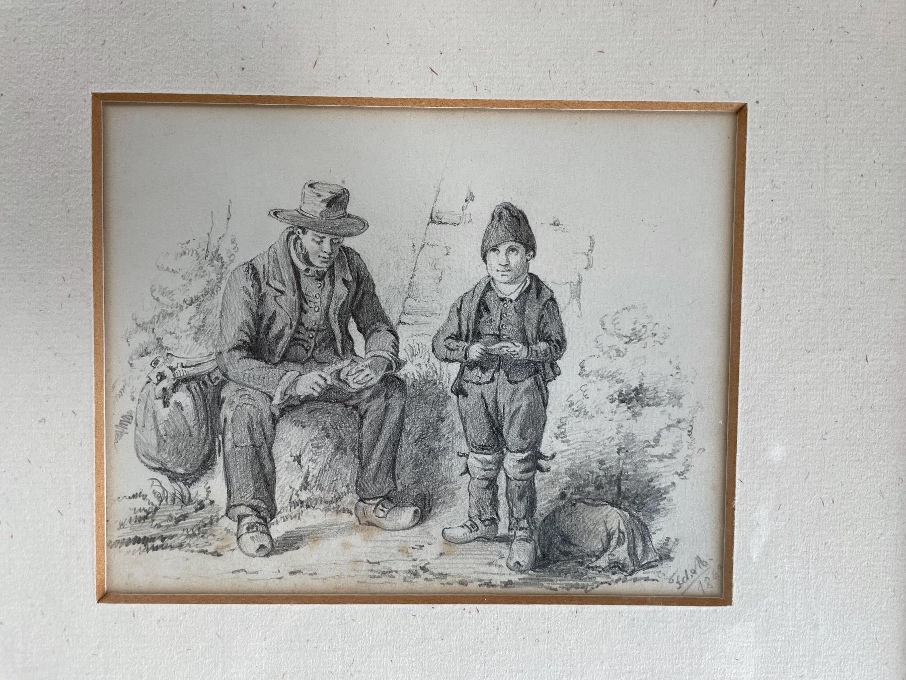 Matite, matite colorate & gessi: Federico De MADRAZO. Dessin original. – Usato da St-George venduto da Raretefacts 1