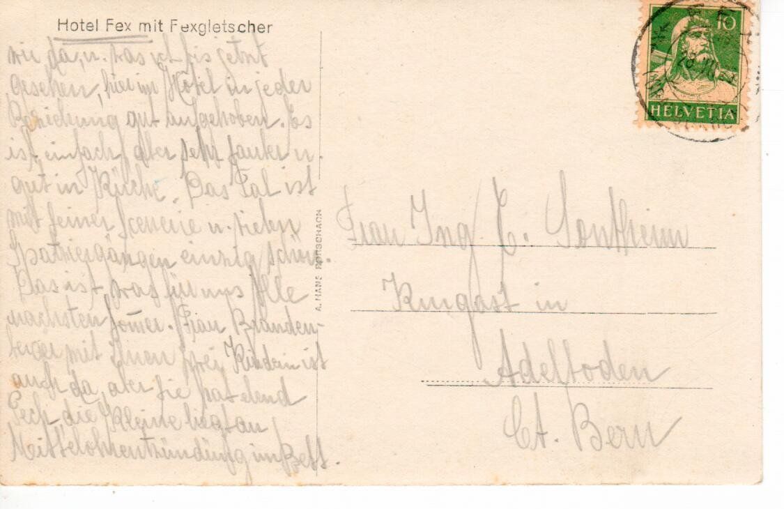 Cartes postales: Hotel Fex mit Fexgletscher – D'occasion à Wolhusen par Curver9 1