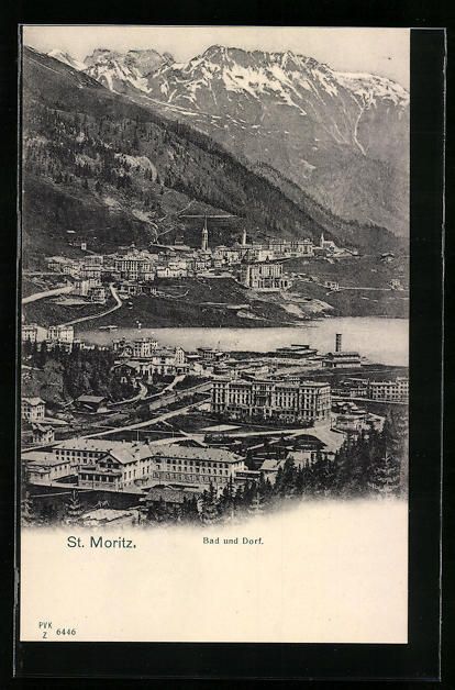 Cartes postales: AK St. Moritz, Bad und Dorf mit Gebirge – D'occasion à Berlin par bartko-reher