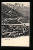 AK St. Moritz, Bad und Dorf mit Gebirge