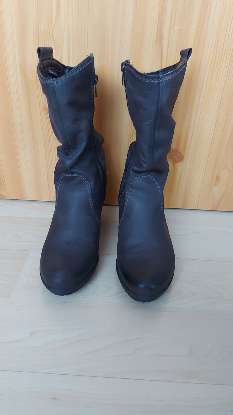 Damenschuhe: Leberstiefel grau, Gr. 36/37 – Gebraucht aus Rotkreuz von eri_t25d 1