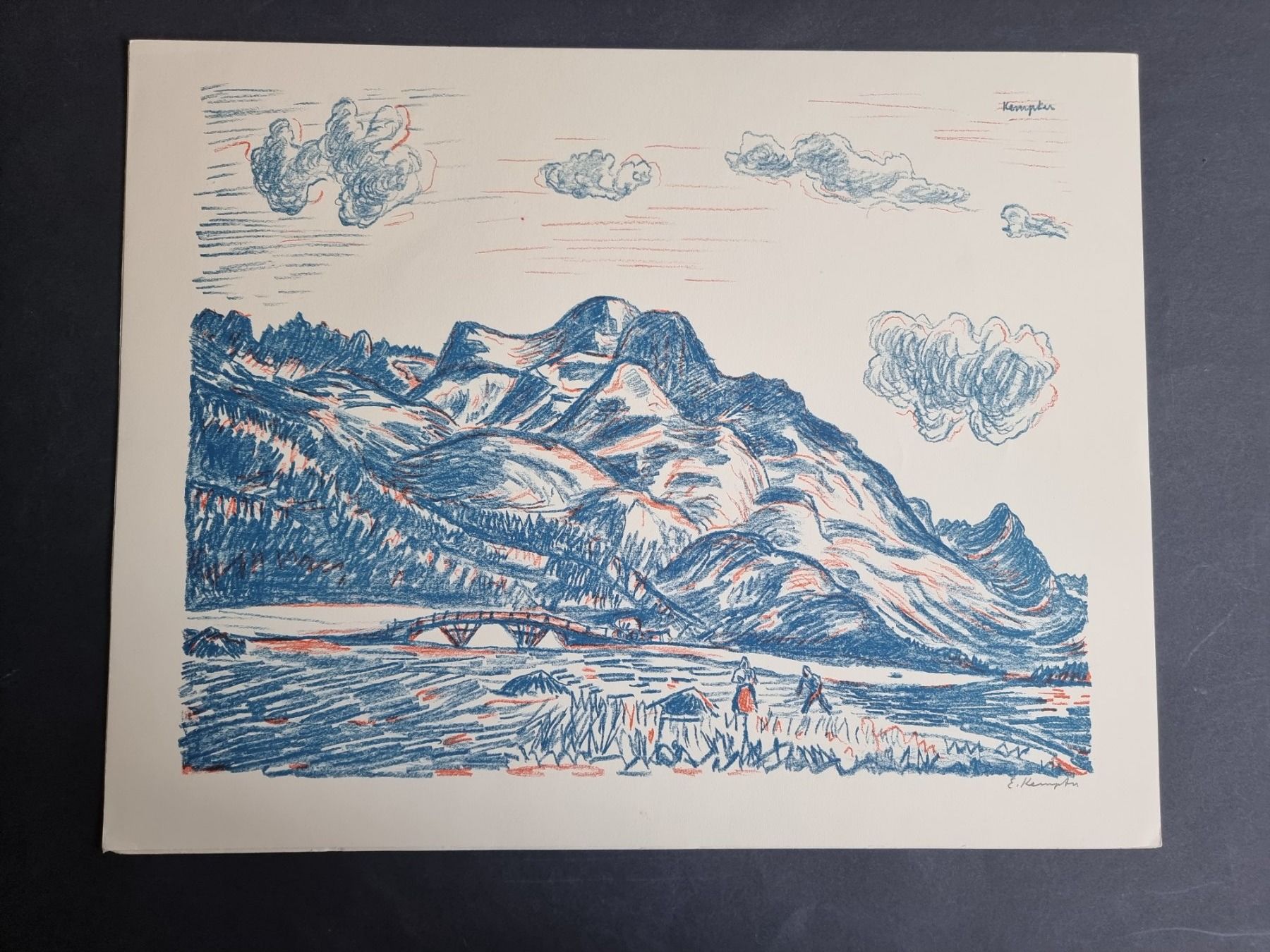 Grafica & Litografie: E. KEMTER LITHOGRAPHIE SIGNIERT – Usato da Gersau venduto da kunst-online 1