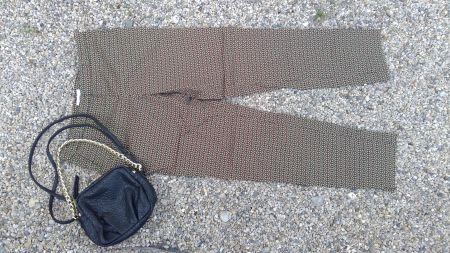 Pantalon marron, beige & vert PROMOD, taille 40 (89cm), NEUF