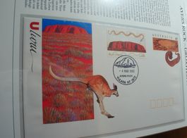 FDC Australien, Ganzsache + Zusatzfrankatur, Ayers Rock1993