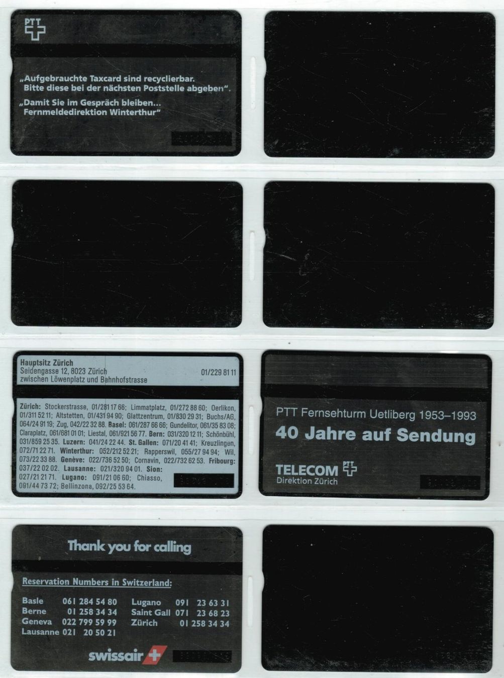 Cartes de téléphone: 8 Taxcards – D'occasion à Zürich par Tolima194 1