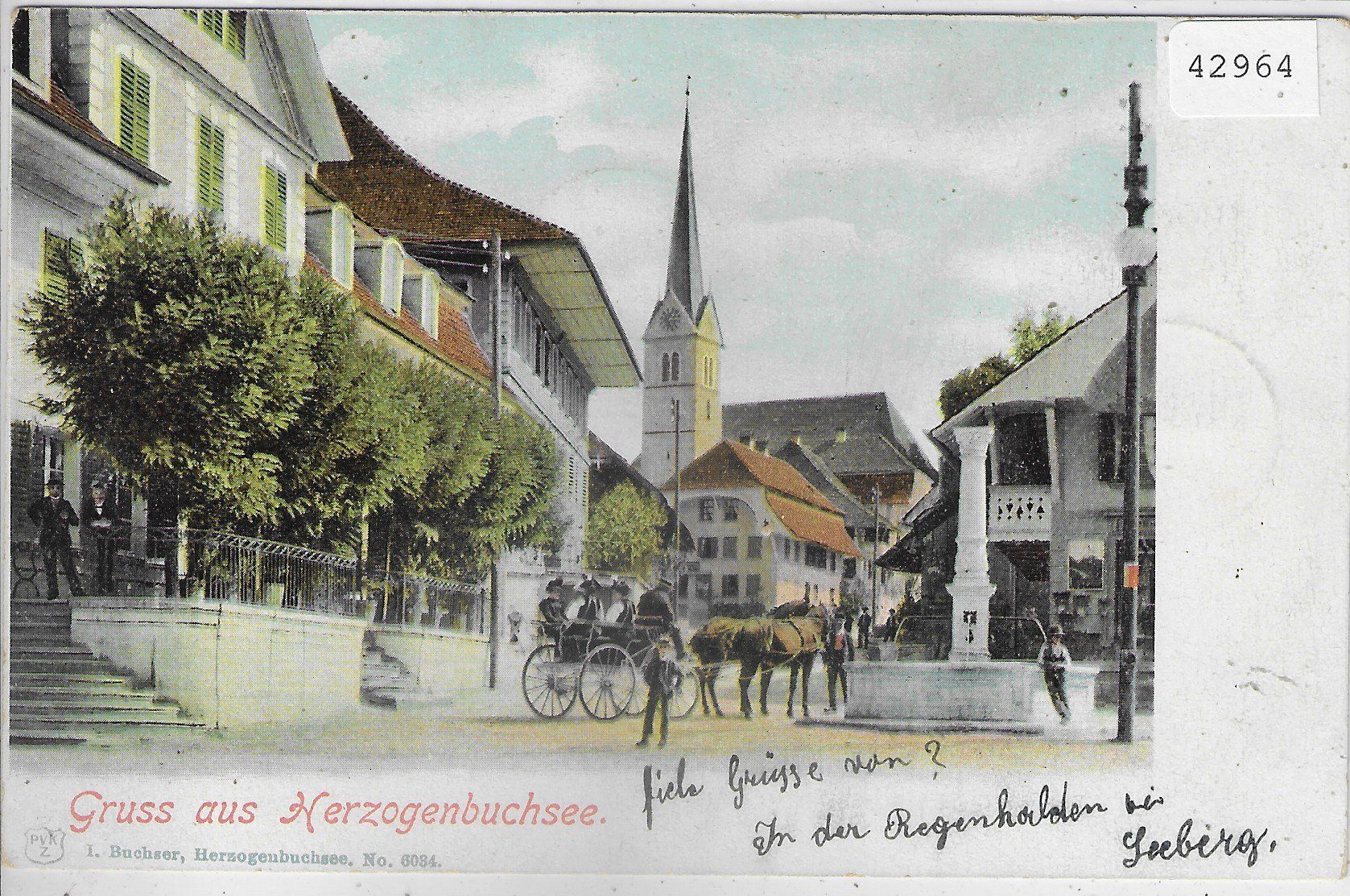 Cartoline postali: Gruss aus Herzogenbuchsee - Kutsche – Usato da Ettingen venduto da Kartenplanet