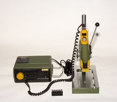 Proxxon Bohrständer, Minibohrmaschine, Ministichsäge + Trafo