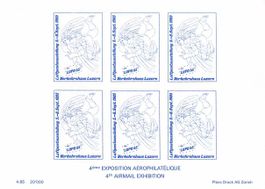 (KOPIE) LUFTPOST-VIGNETTE 6er Sonderblock in BLAU
