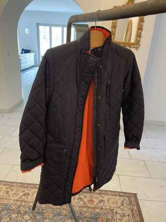 Steppjacke H&M L.O.G.G. dunkelblau orange Grösse 34