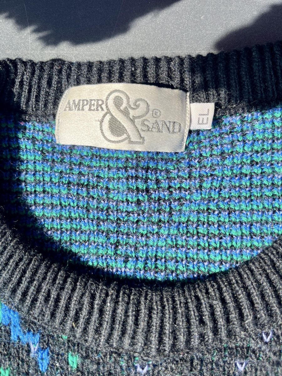 Maglioni & Felpe: Vintage Strickpullover Ampersand – 80s/90s Pattern, L/XL – Usato da Zürich venduto da Hypera 2