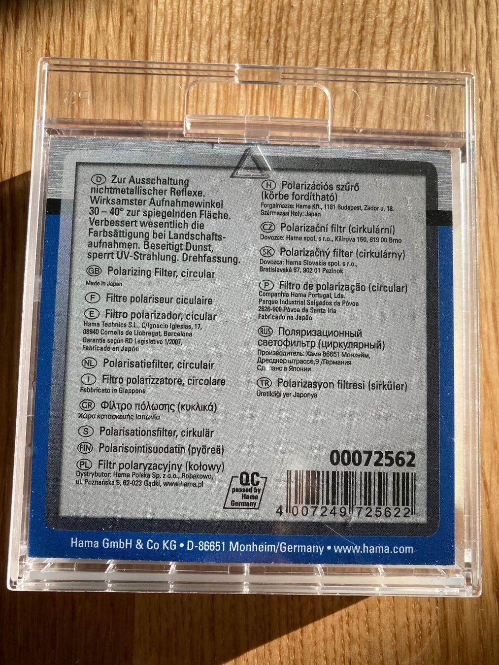 Hama Filtri: Polfilter Hama 62mm – Usato da Bassersdorf venduto da SWISS77W 2