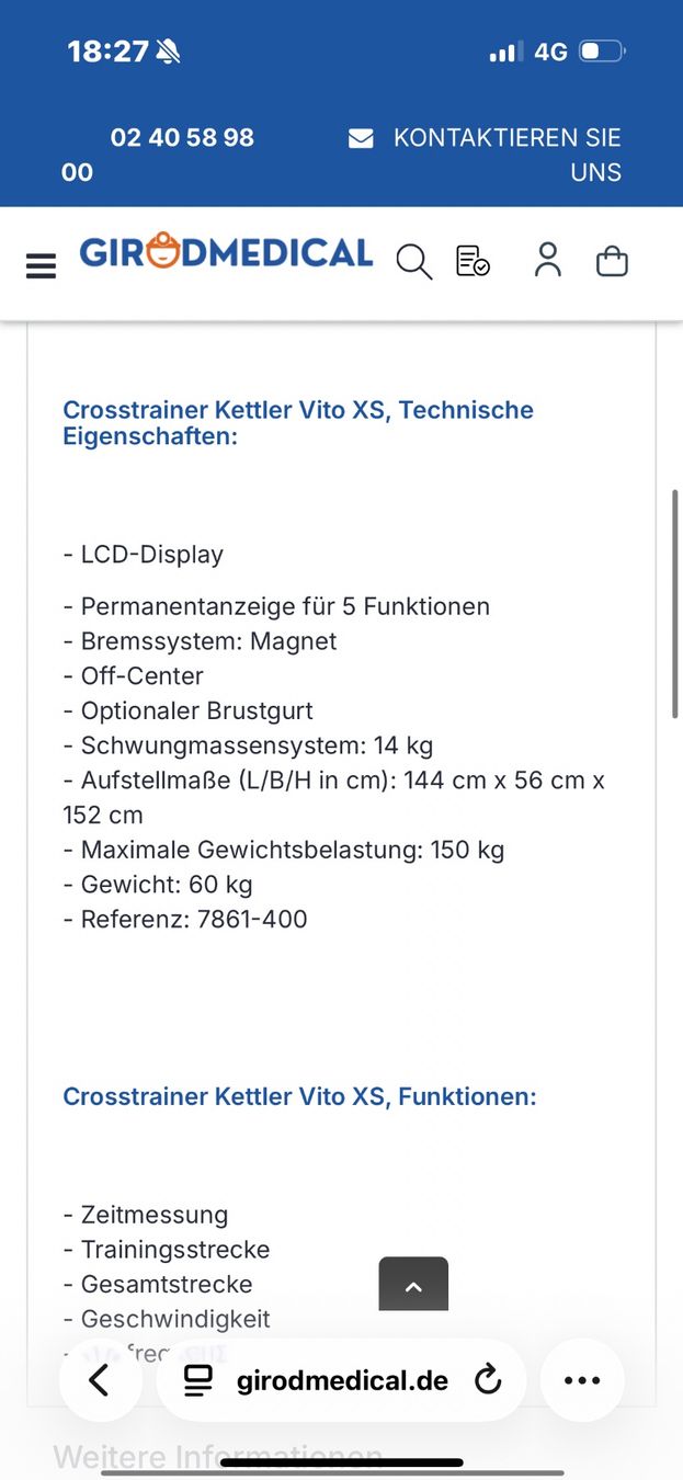 Kettler Hometrainer: Kettler Crosstrainer , NP 899 CHF – Usato da Obbürgen venduto da bugi6868 7
