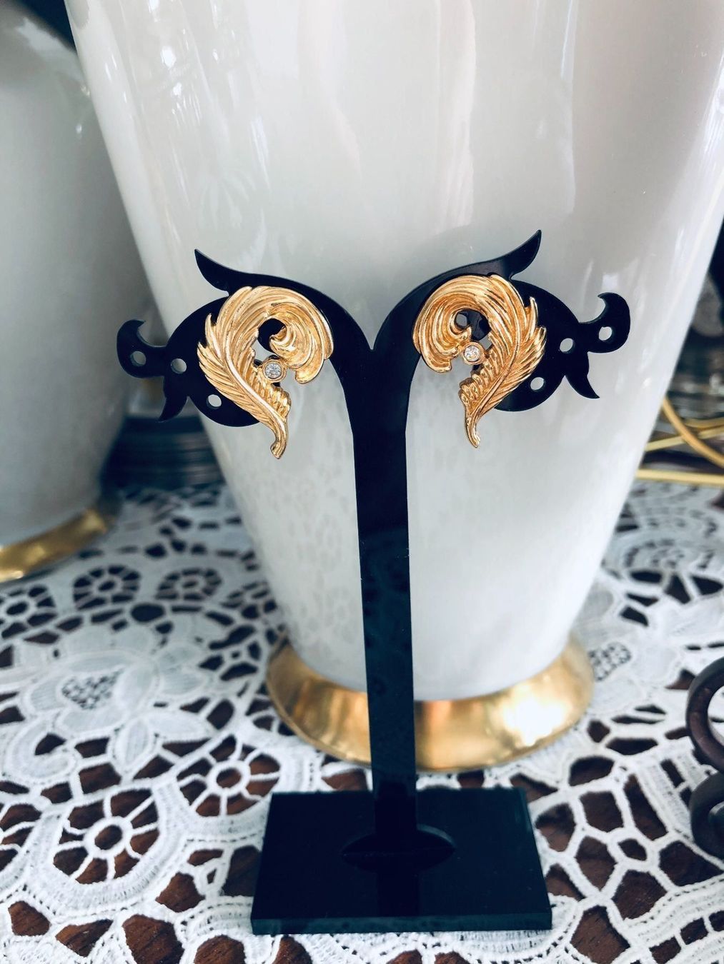 Orecchini pendenti & Orecchini a lobo: Ohrringe mit Gold Plaiting & Zirkonia – Nuovo (secondo la descrizione) da Winkel venduto da Luxtime 4