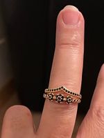 bague vintage ouverte 53 sertie pierres onyx neuve