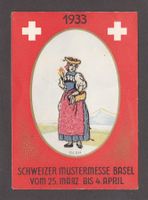 BASEL Schweizer Mustermesse 1933 mit Stickerei-Motiv