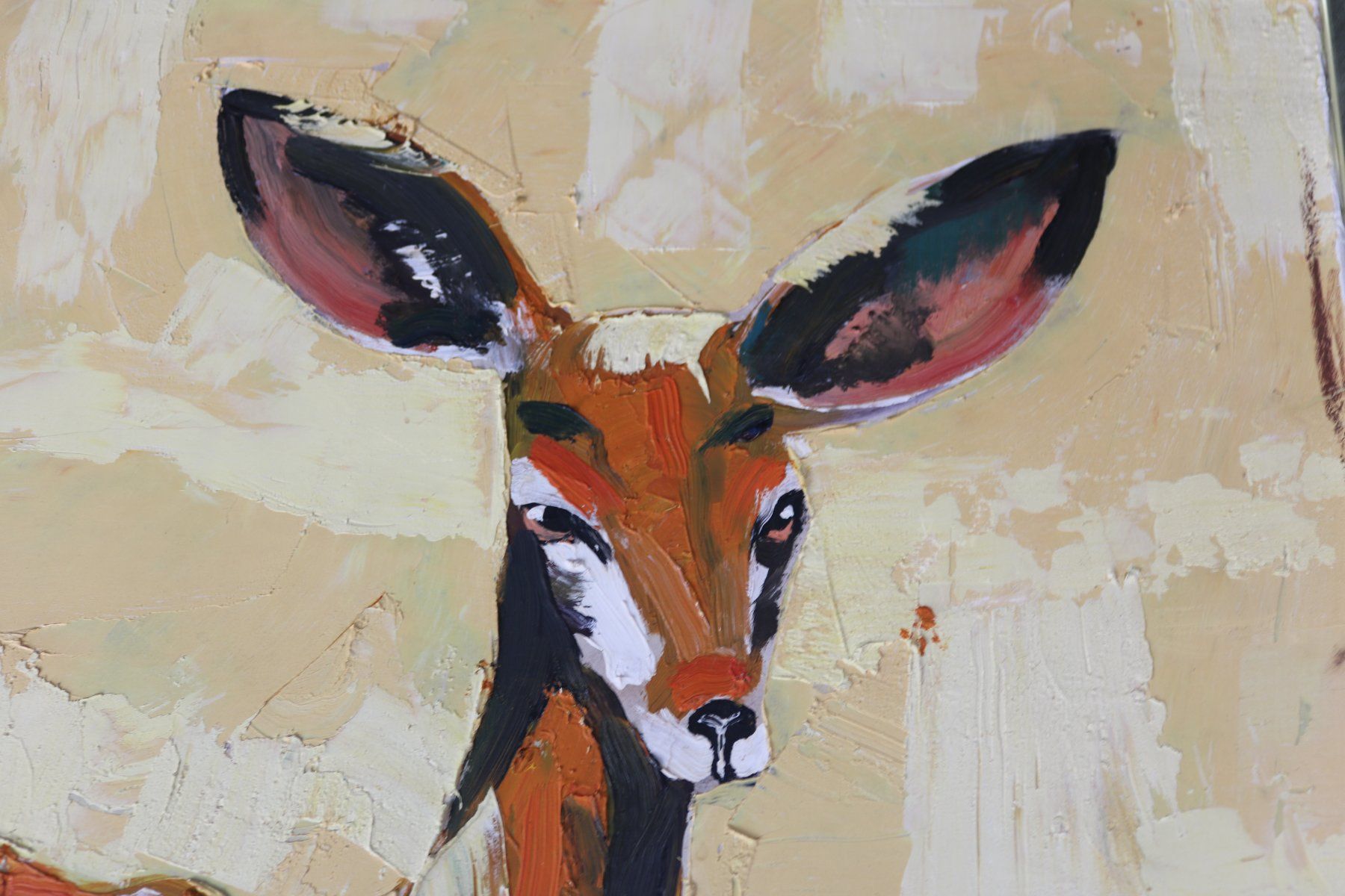Dipinti: Gemälde Antilopen Kudu handgemalt Impasto Technik – Usato da Volketswil venduto da brockipfannenstil 2