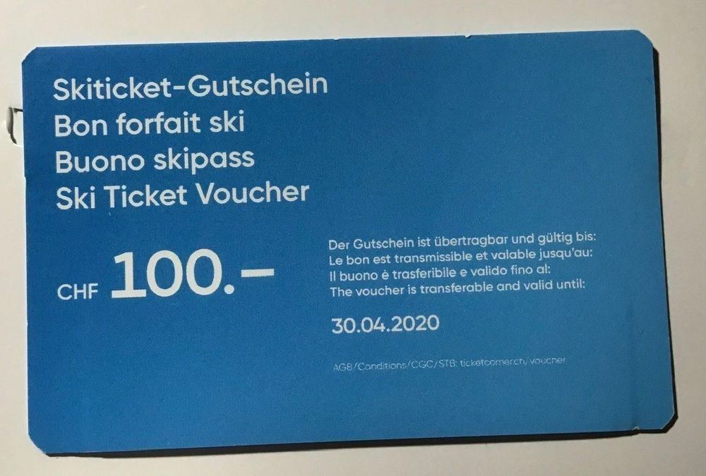 Ticketcorner Skiticket-Gutschein 100 Fr | Kaufen Auf Ricardo