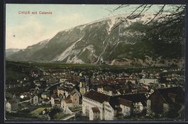 AK Chur, Teilansicht mit Calanda, 1908