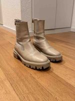 Zara Women's Ankle Boots, Leather, Beige, Size 39