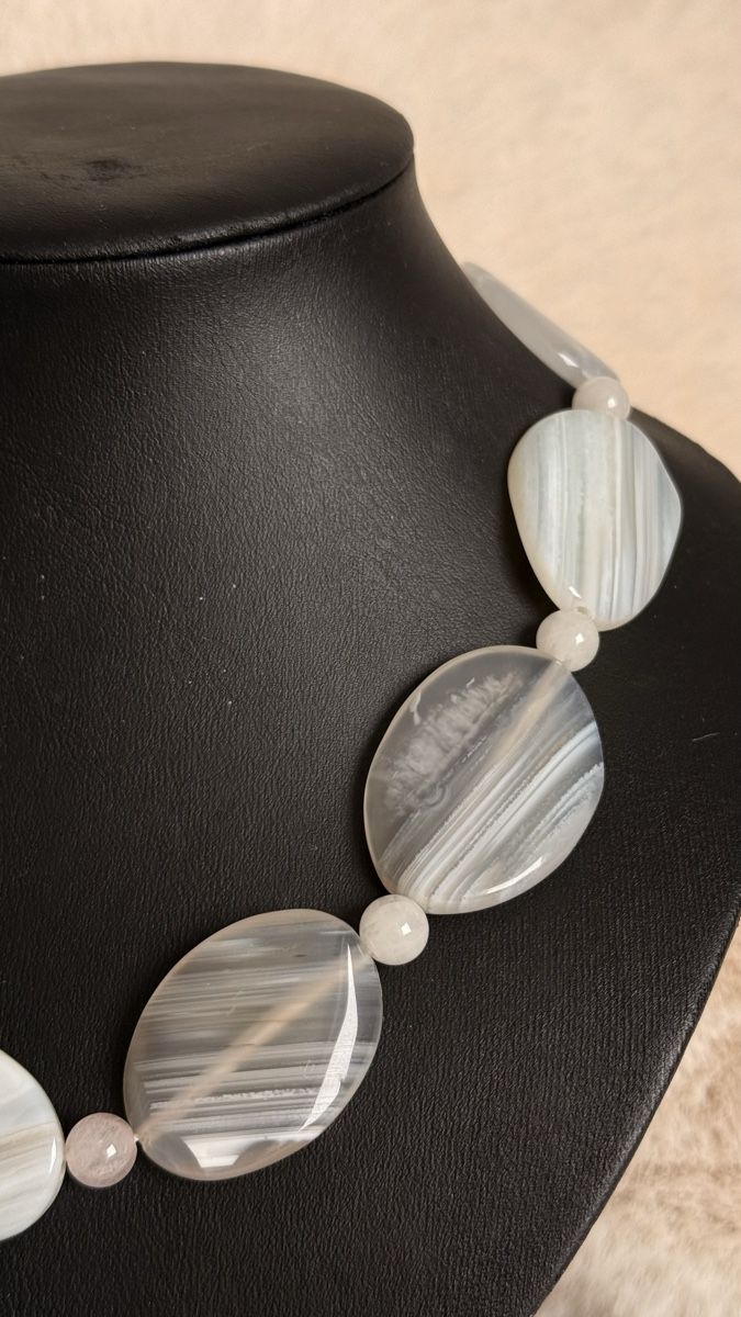 Catenine: Collier en agate et quartz rose. – Usato da Delemont venduto da ann_ftj8 2