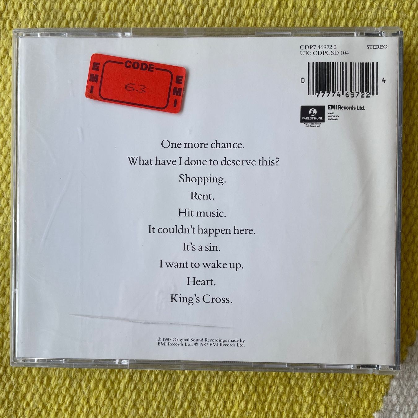 CD: PET SHOP BOYS-ACTUALLY – Usato da Rorschacherberg venduto da CD-Roli 1
