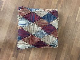 Deko Kissen blau-rot-beige 48 x 48 cm