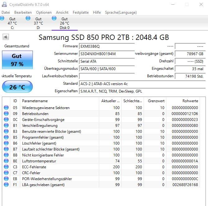 Samsung Dischi rigidi: Samsung SSD 850 Pro 2.0TB – Usato da Gossau SG venduto da luuuda_chris 2
